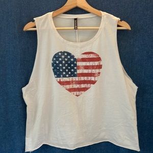 Full Tilt American Flag Heart Tank Top. Size XL.